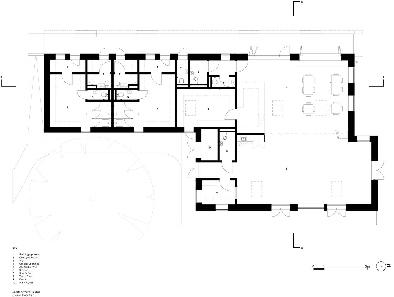 <p>Youth and Sports Pavilion Floor Plan</p>